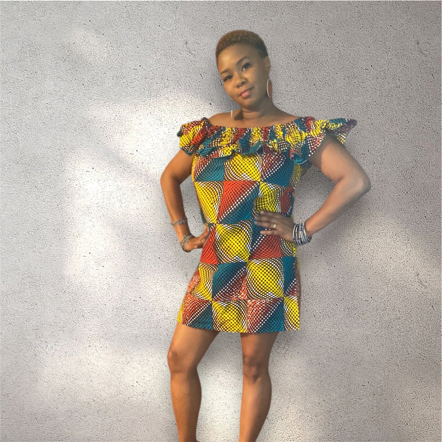 African Royal Print Mini Dress