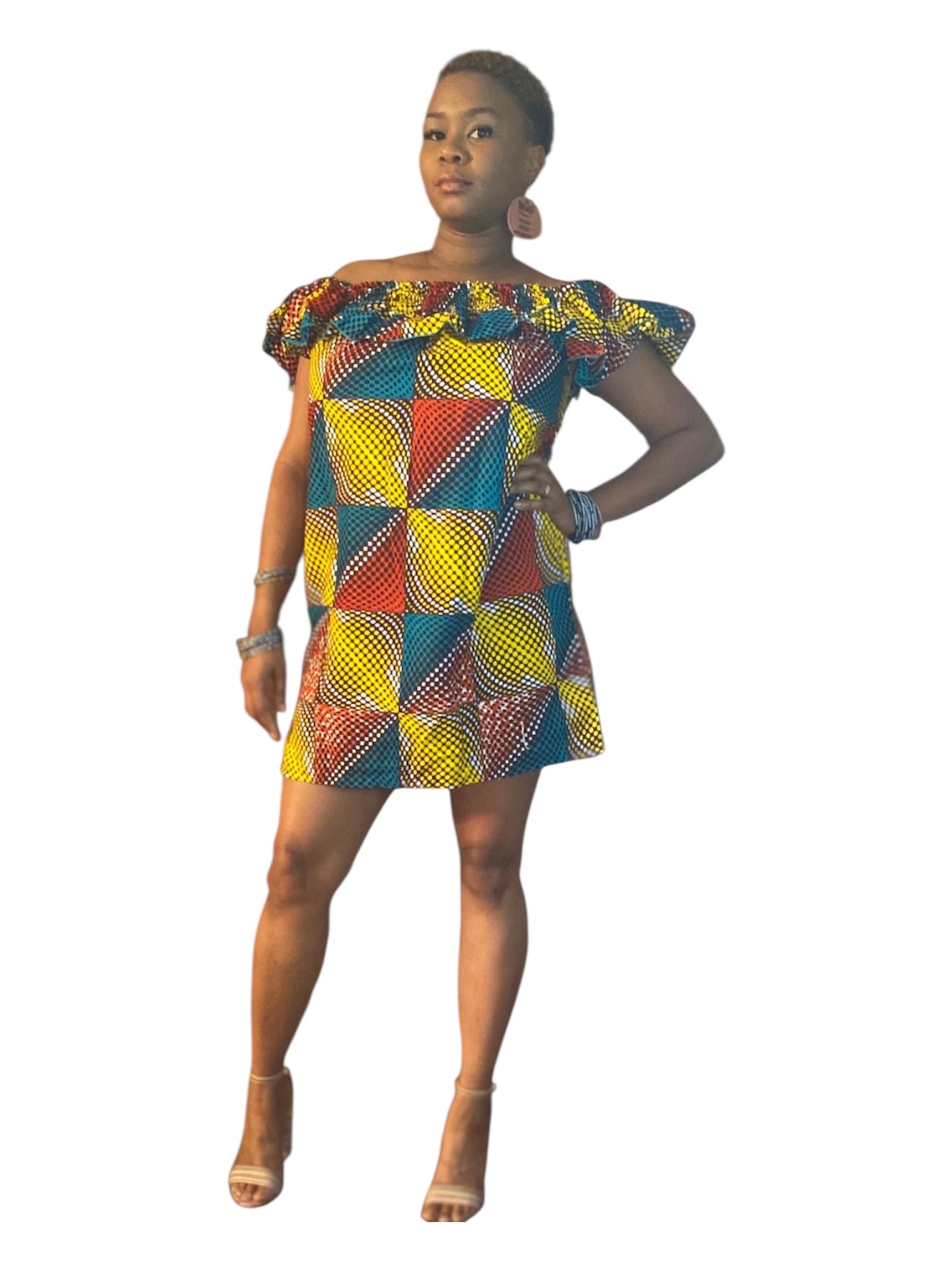 African Royal Print Mini Dress