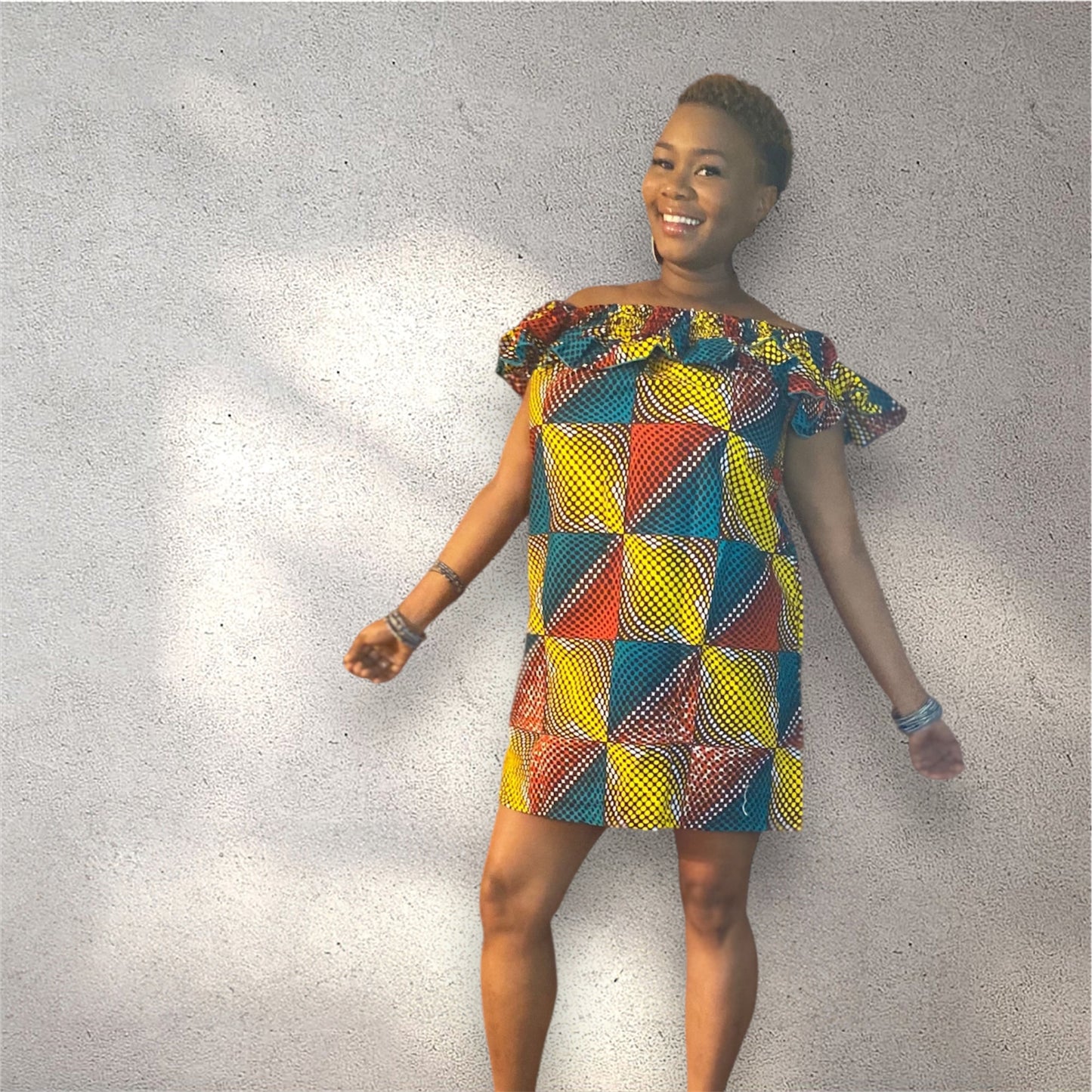 African Royal Print Mini Dress