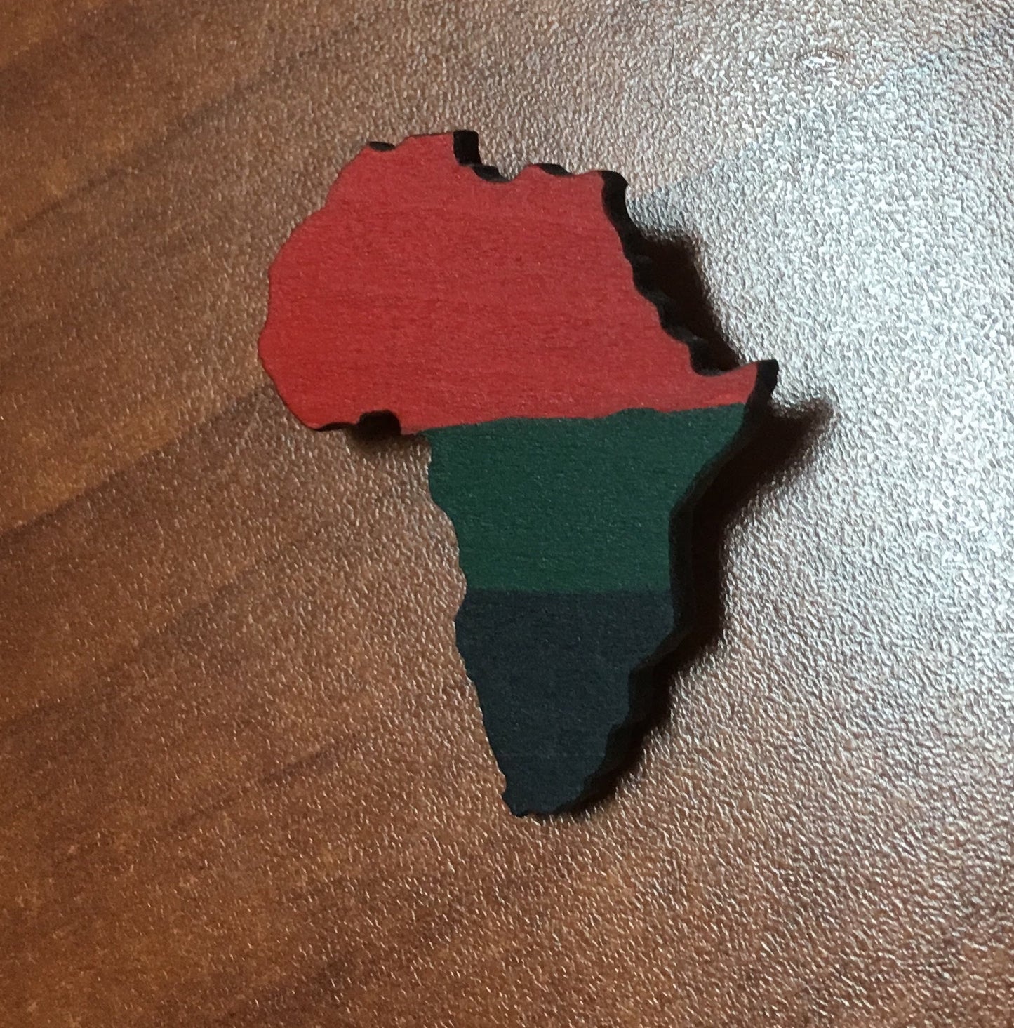 Wooden Africa Brooch - Natural Couture