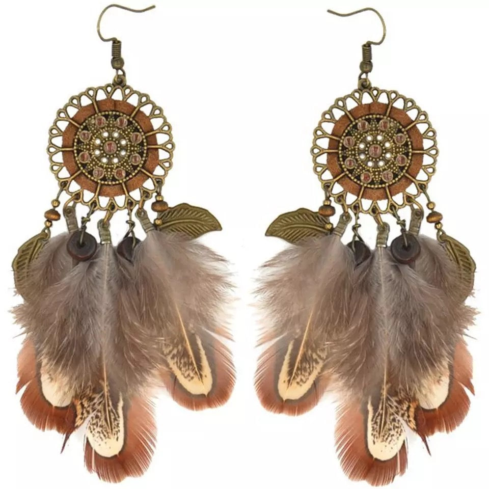 Bohemian Feather Chic Earrings