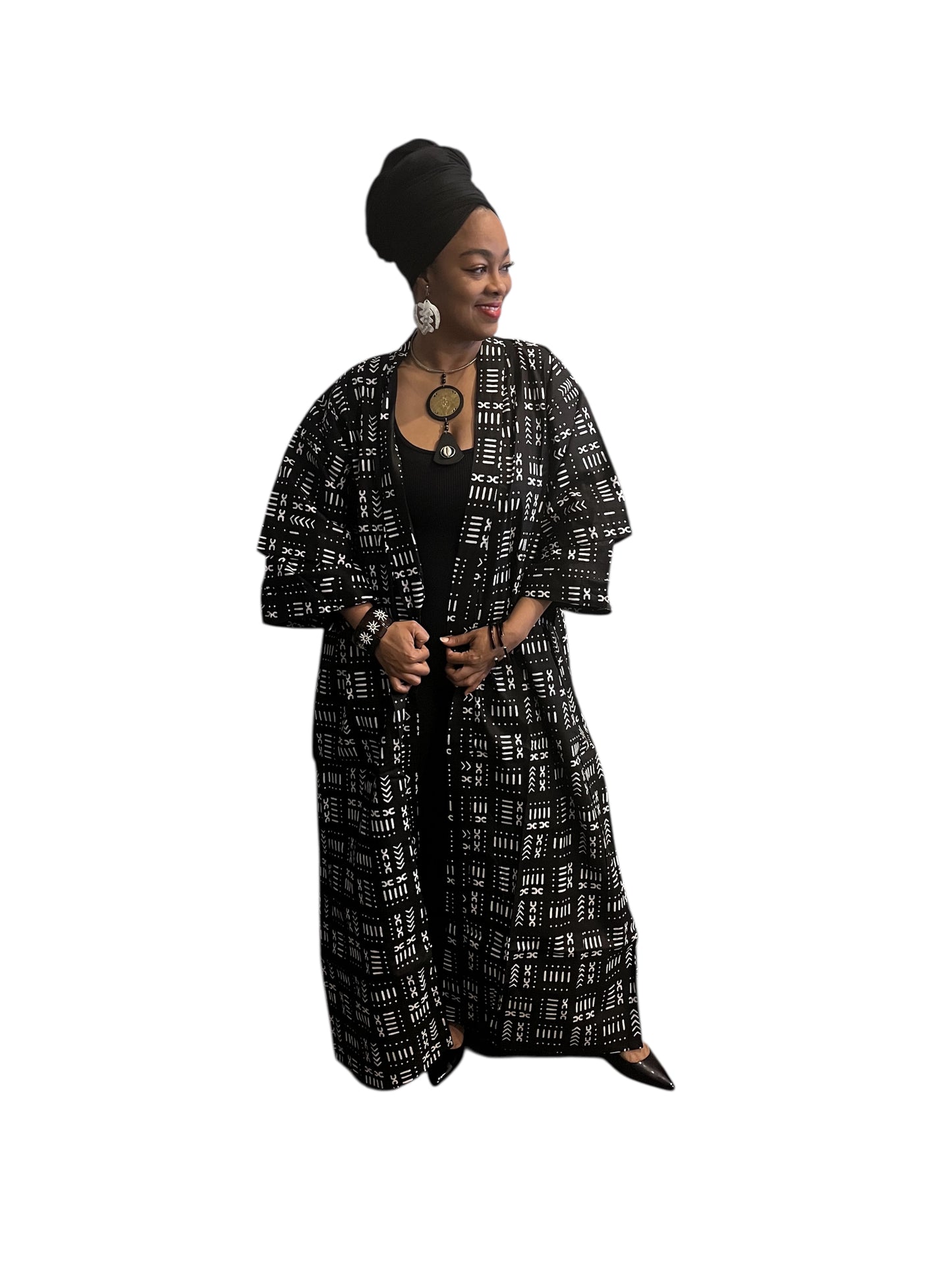 African Print Long Kimono