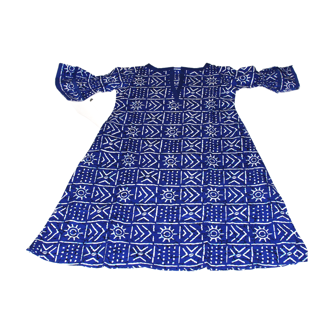 Ankara Print A-Line Long Dress