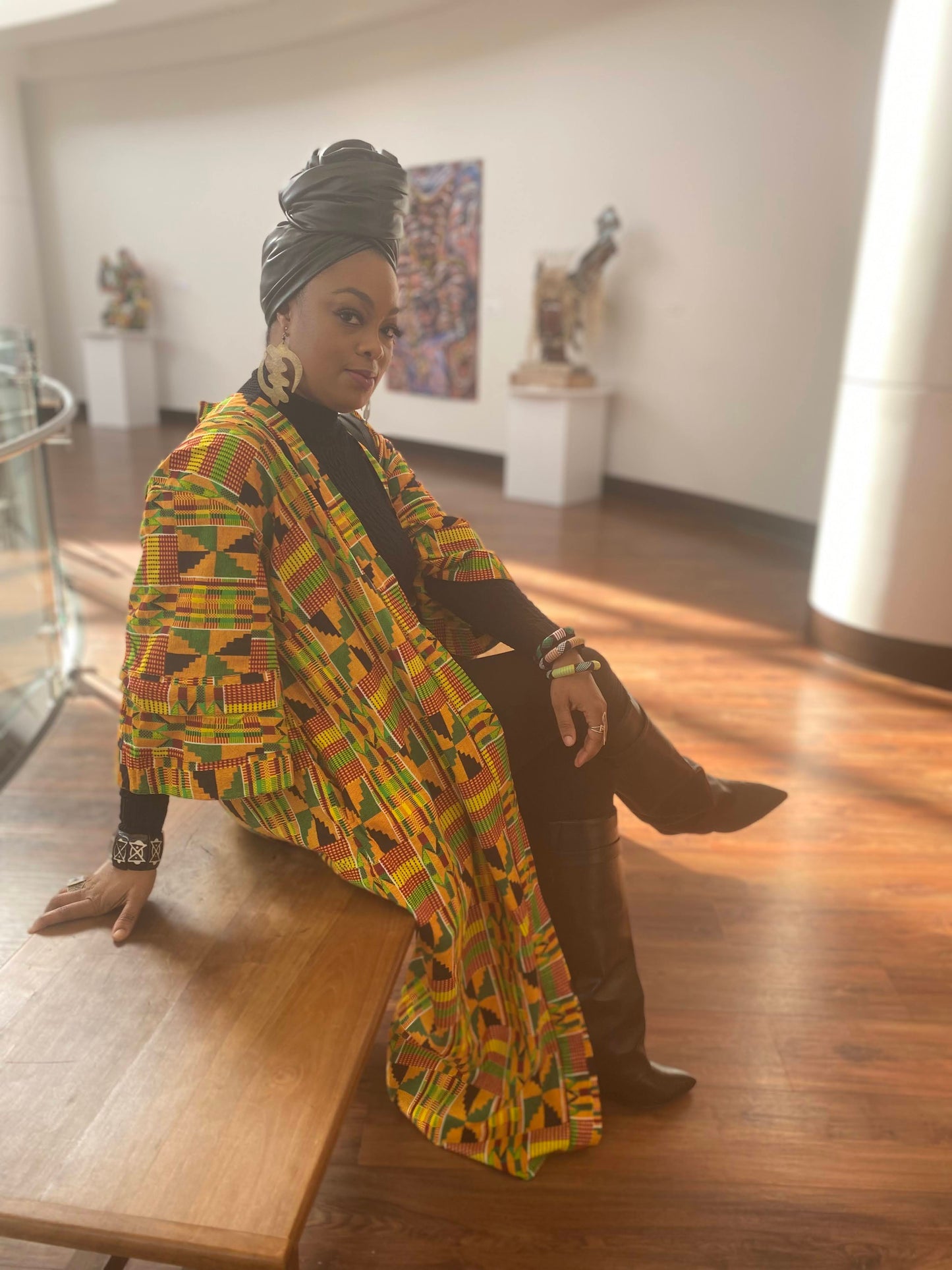 African Print Long Kimono