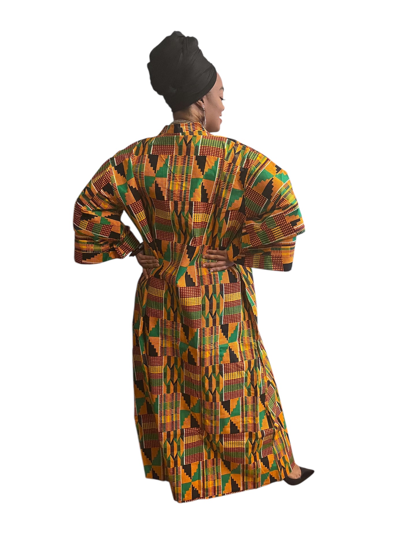 African Print Long Kimono