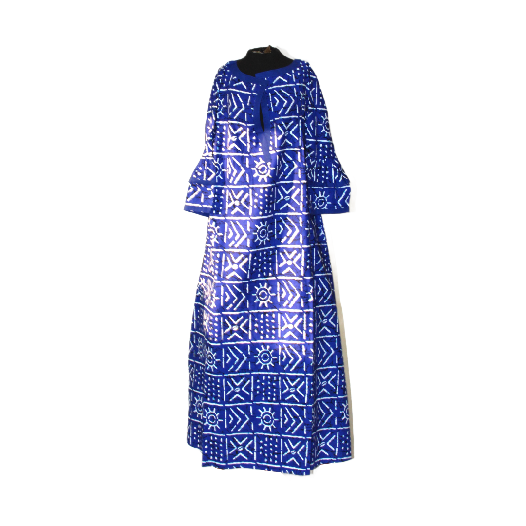Ankara Print A-Line Long Dress