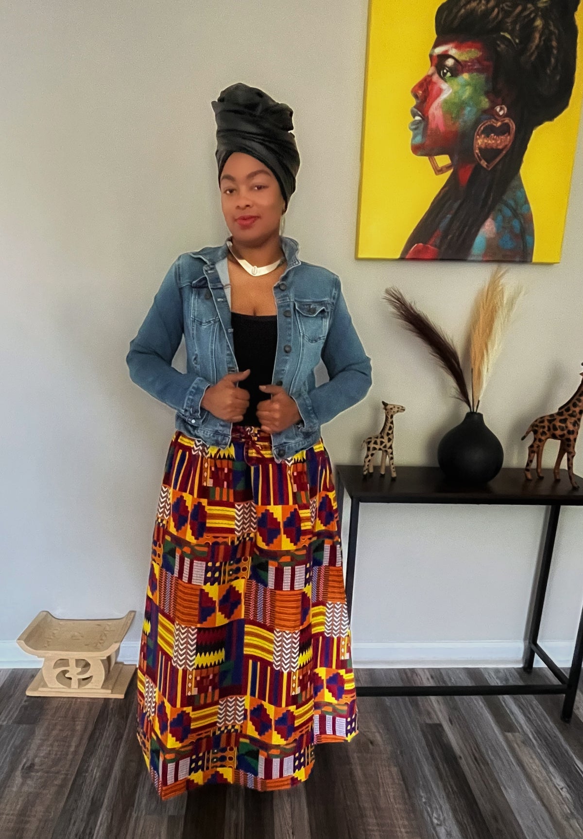 Ankara Print Panel Skirt