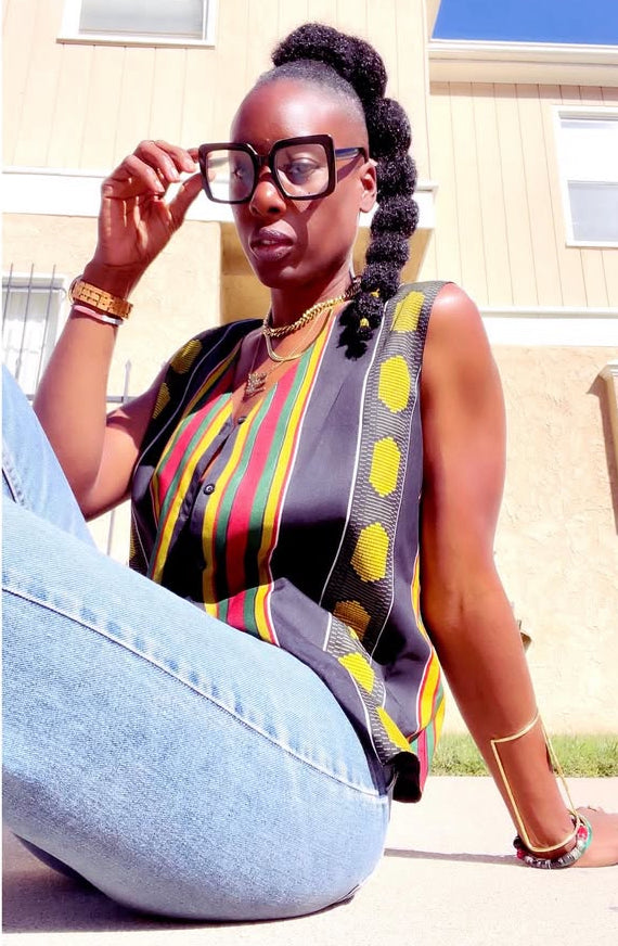 Kente Print Vest