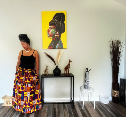 Ankara Print Panel Skirt