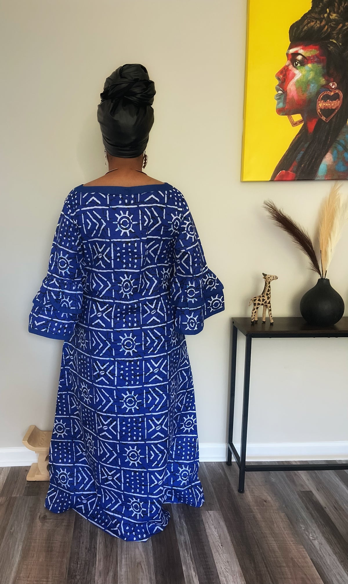 Ankara Print A-Line Long Dress