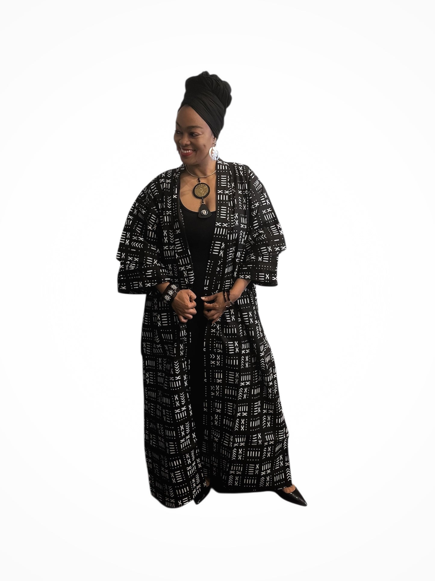 African Print Long Kimono