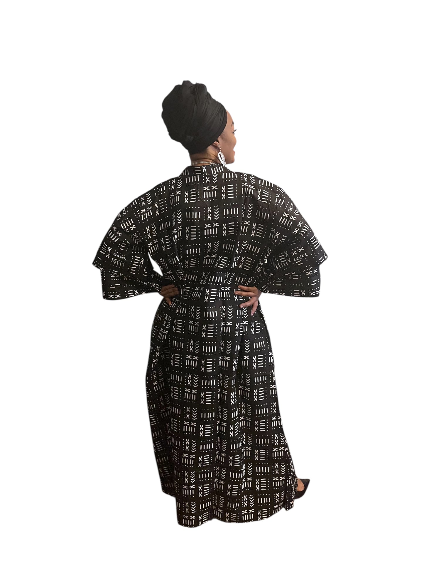 African Print Long Kimono