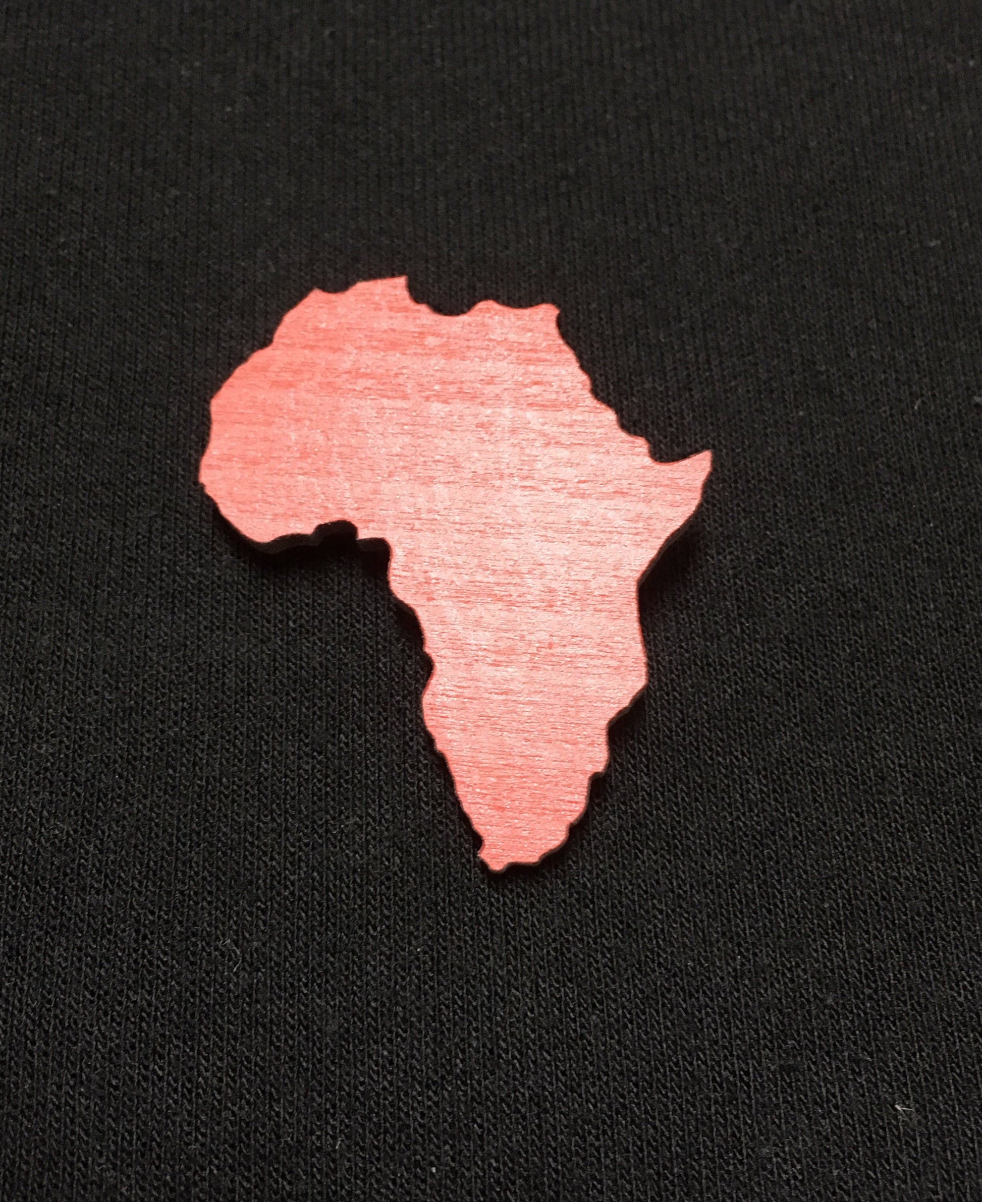 Wooden Africa Brooch - Natural Couture