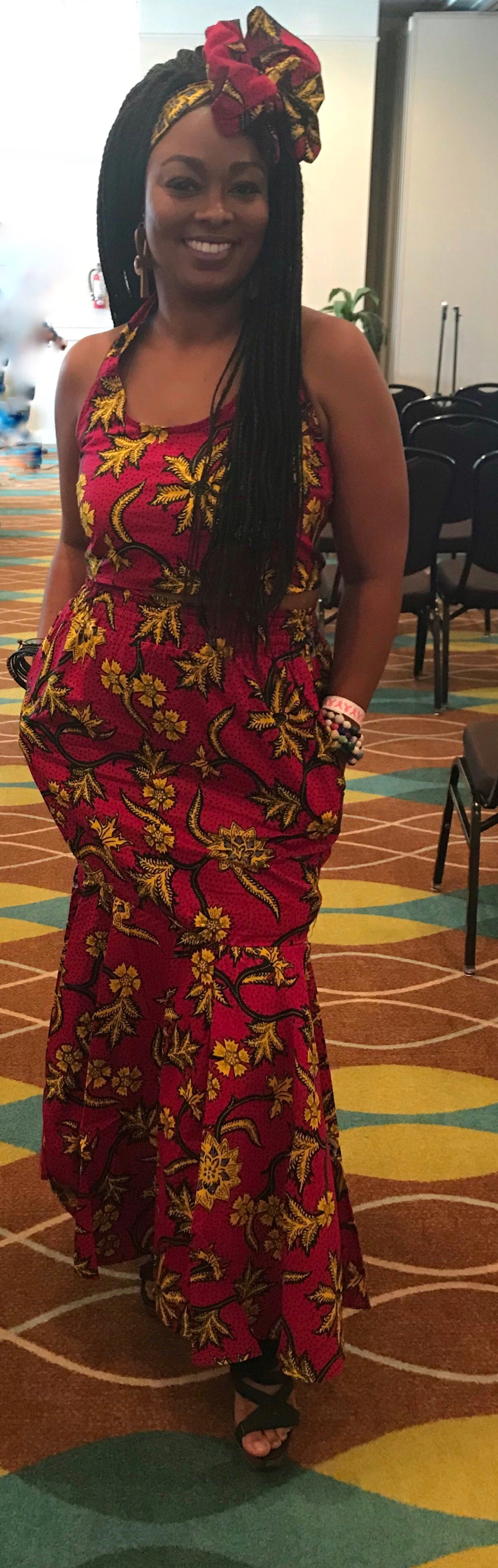 Queen Print Skirt Set - Natural Couture