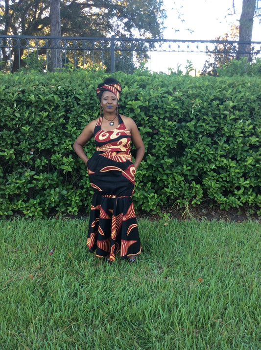 Queen Print Skirt Set - Natural Couture