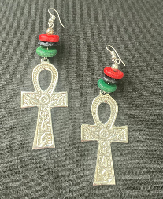 Silver Ankh Earrings