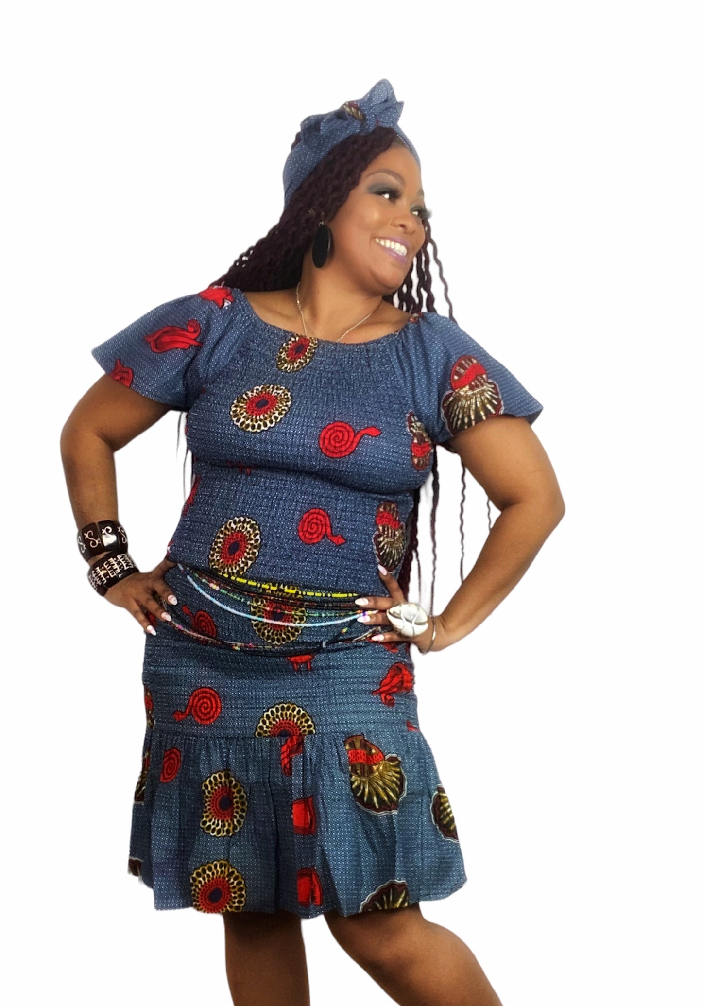 Goddess Print Mermaid Style Skirt Set