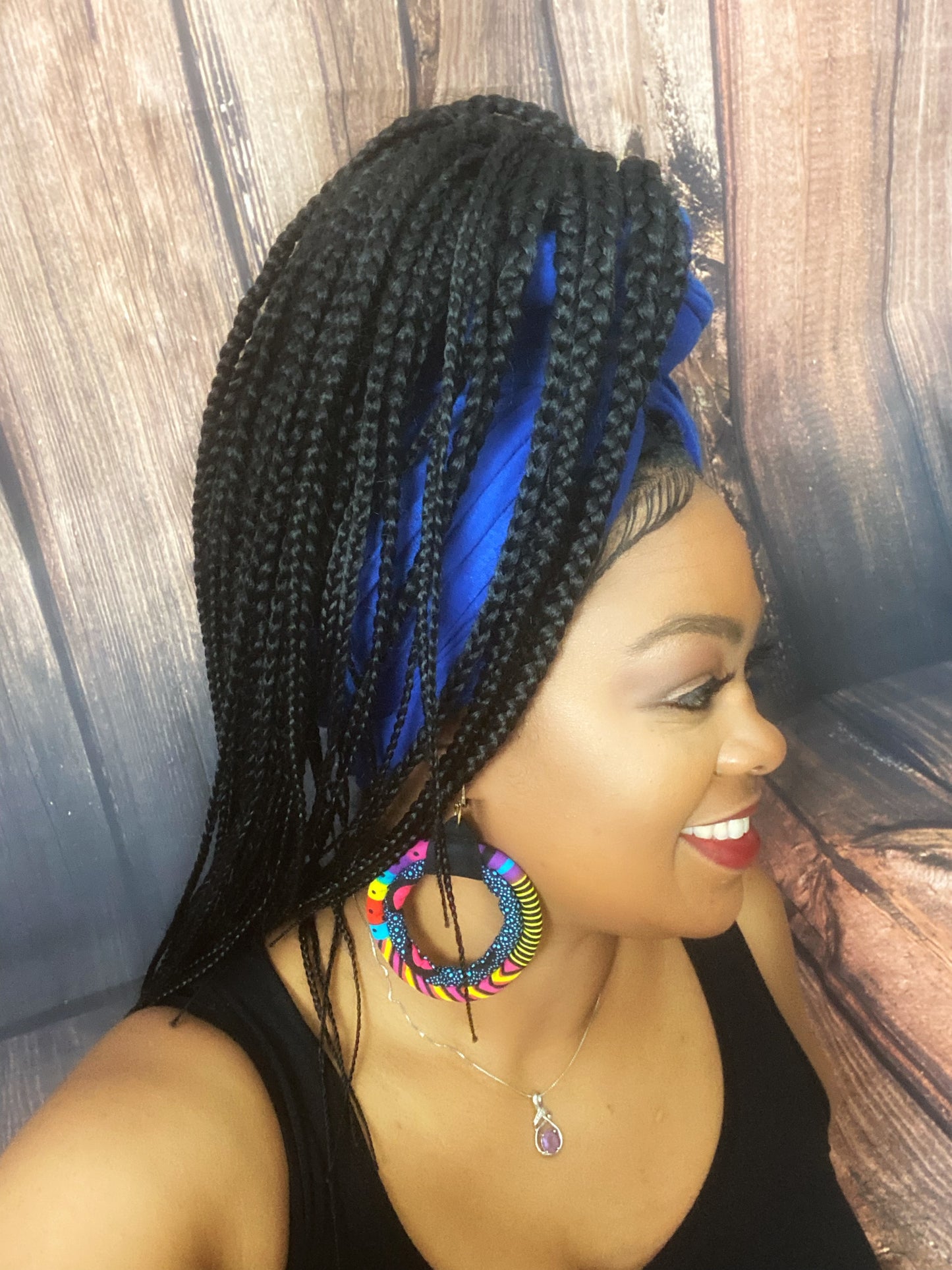 African Queen Fabric Hoop Earrings