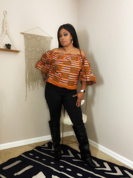 Kente Princess Off Shoulder Top