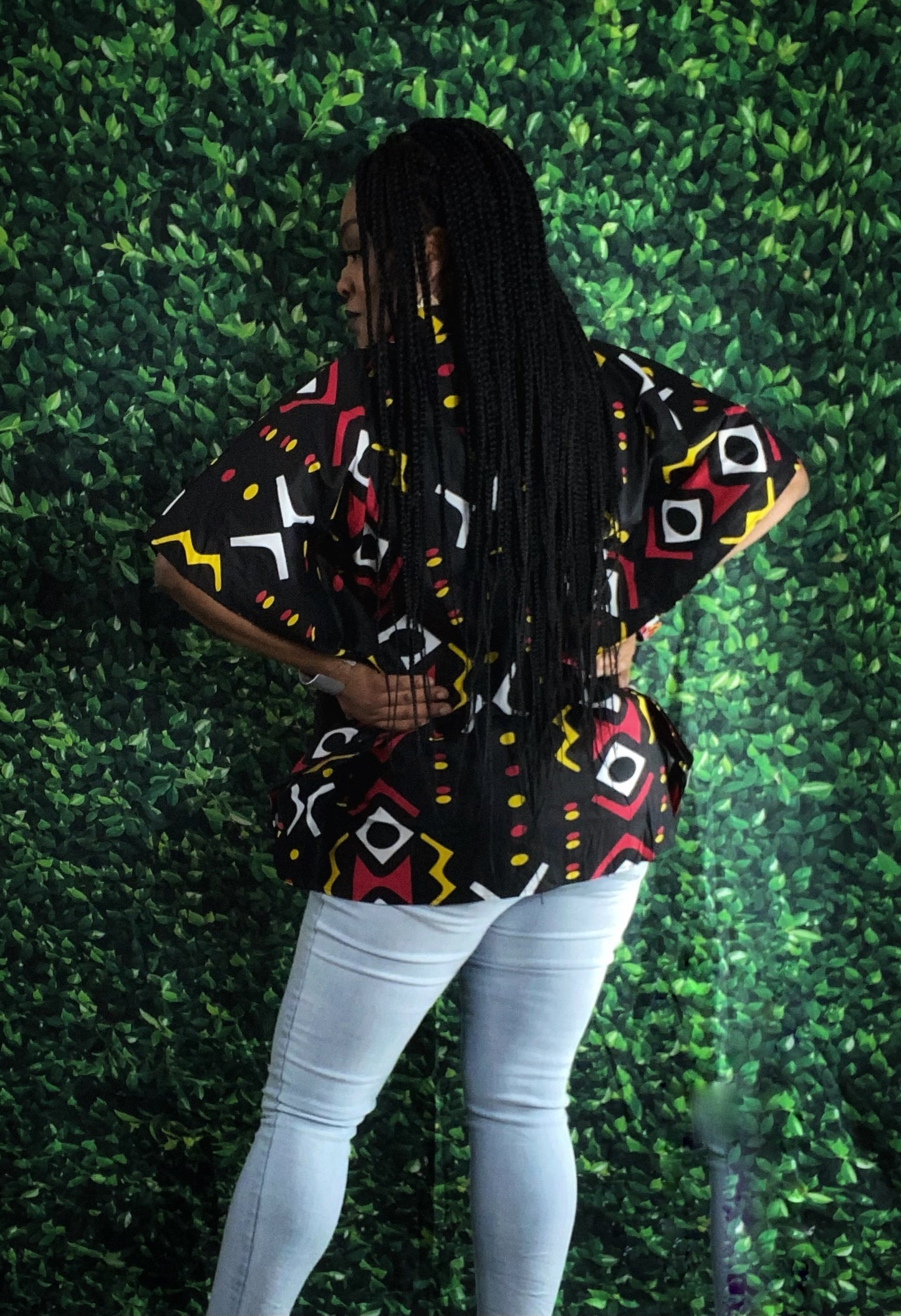 Goddess Print Button Down Kaftan