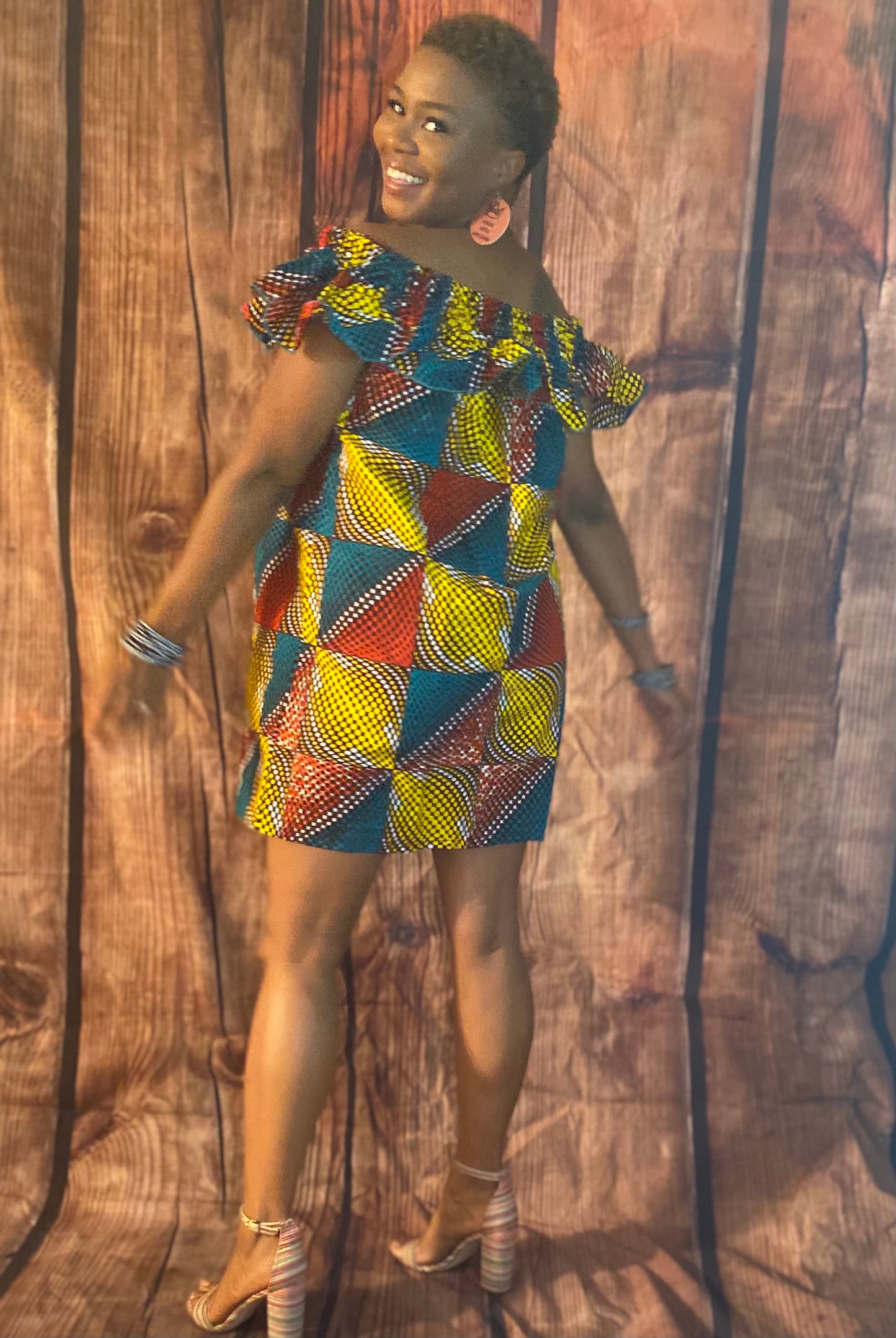 African Royal Print Mini Dress