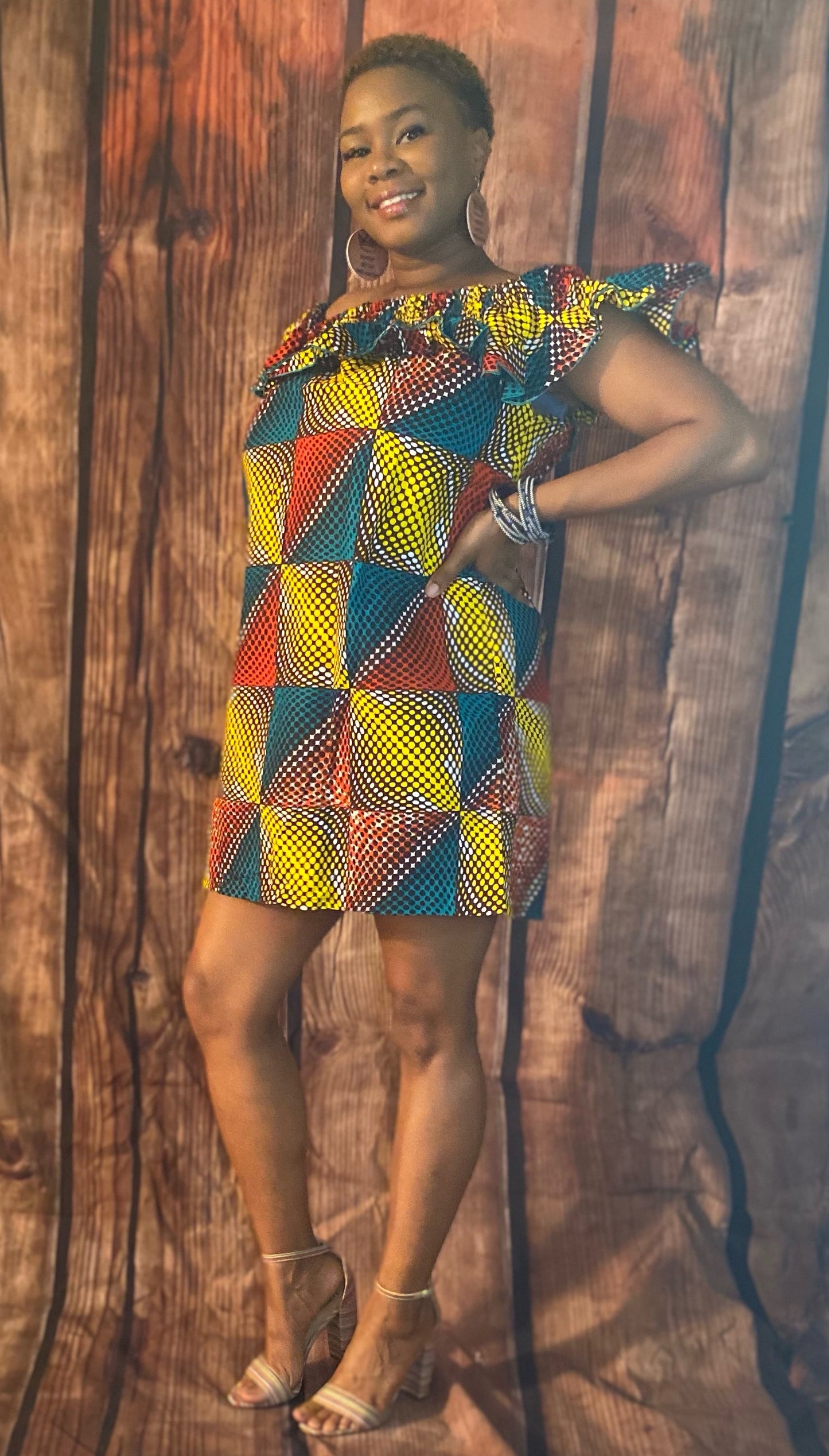 African Royal Print Mini Dress