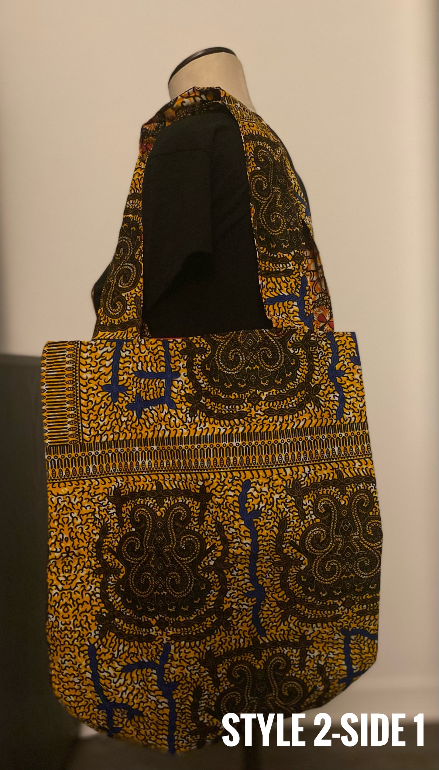 African Print Reversible Tote Bag