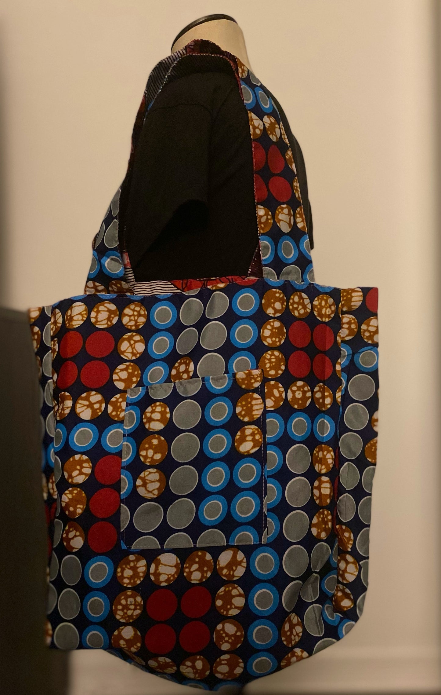 African Print Reversible Tote Bag
