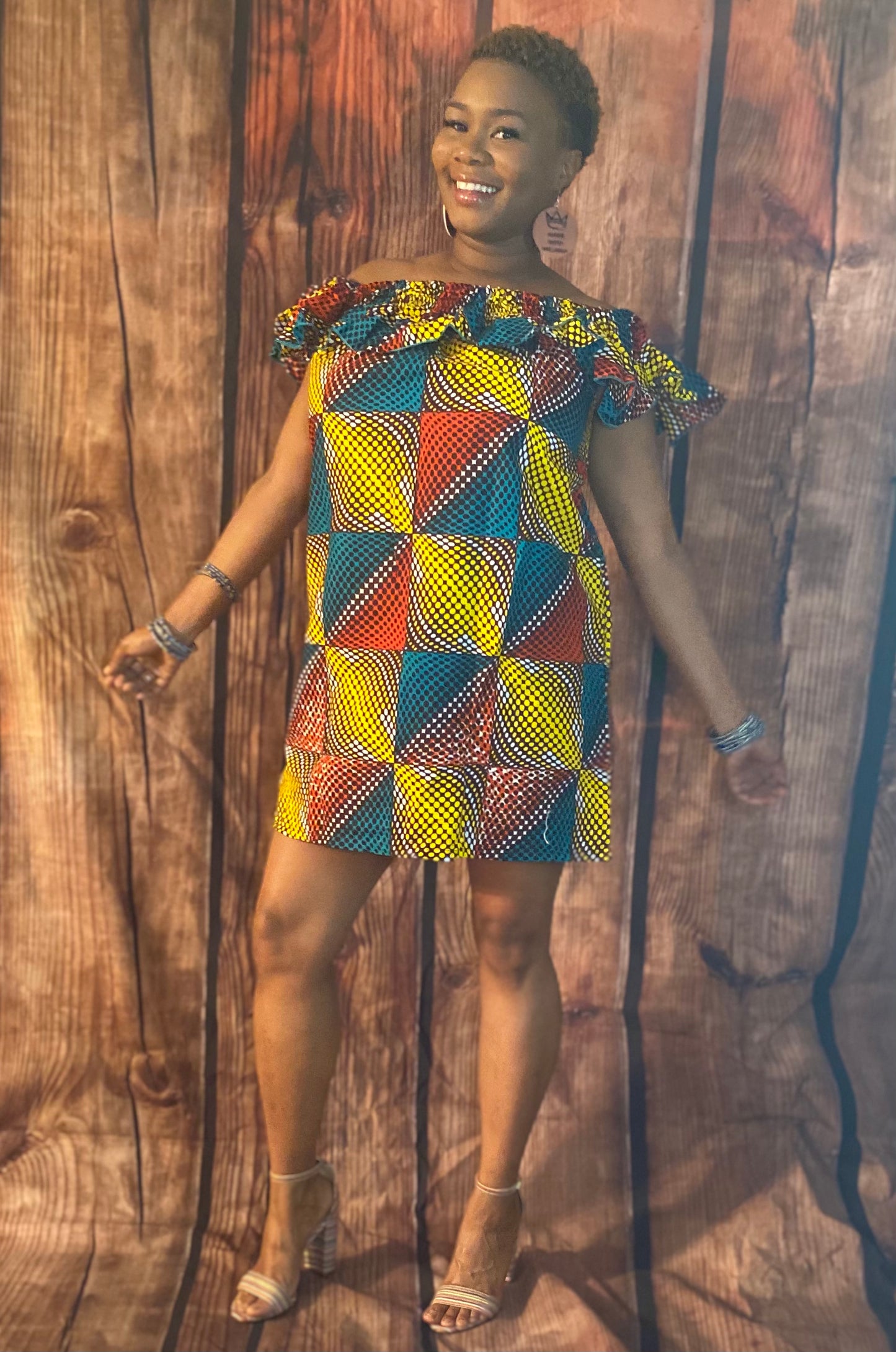 African Royal Print Mini Dress