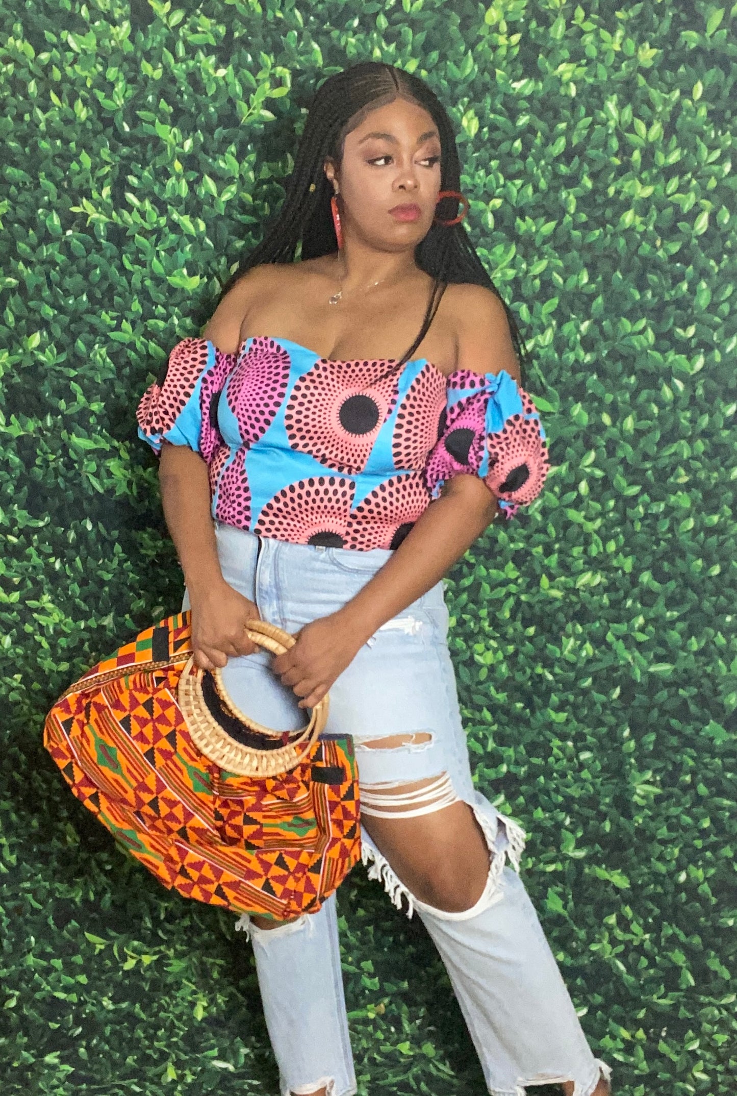 Off Shoulder Ankara Top
