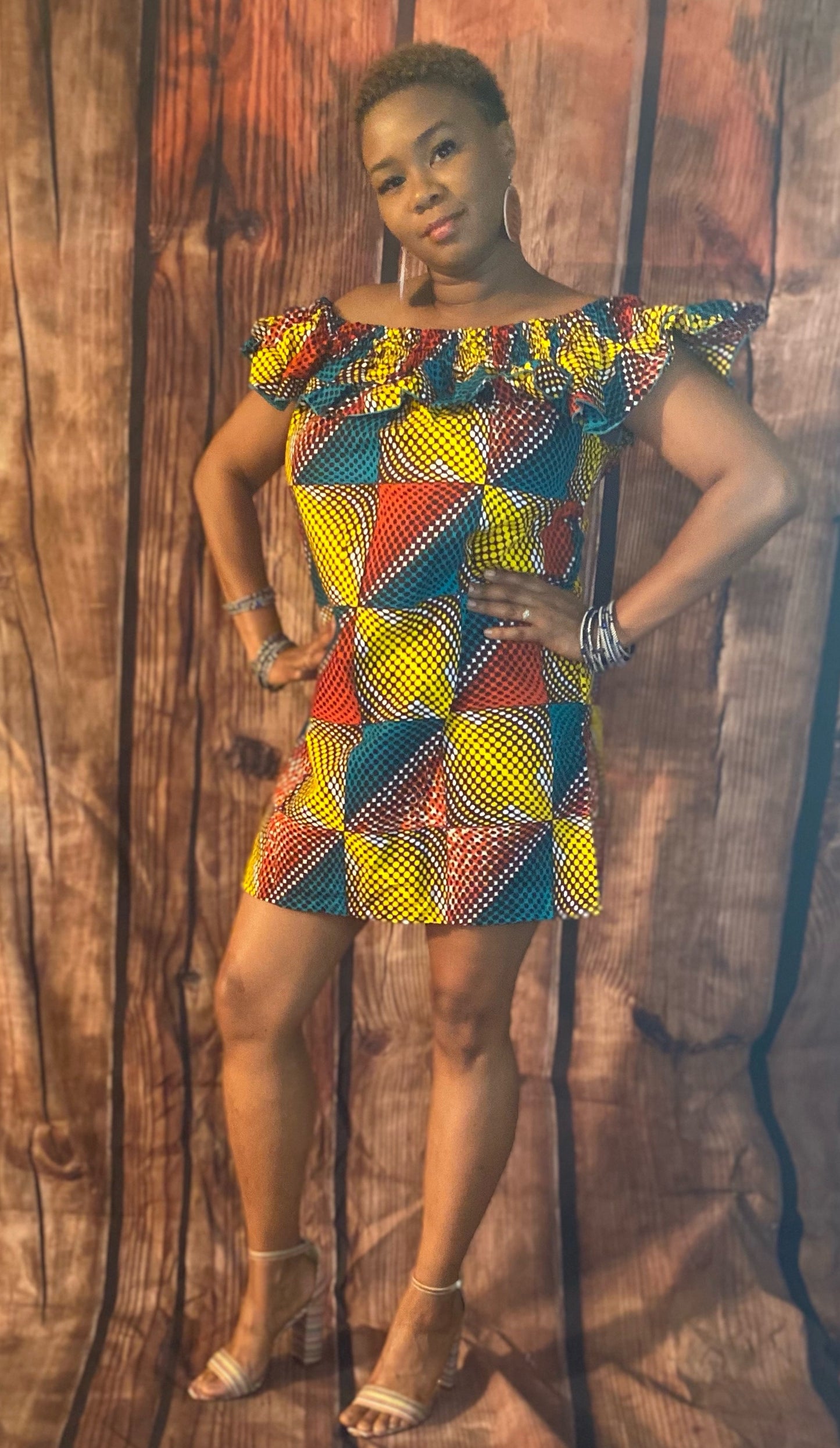 African Royal Print Mini Dress