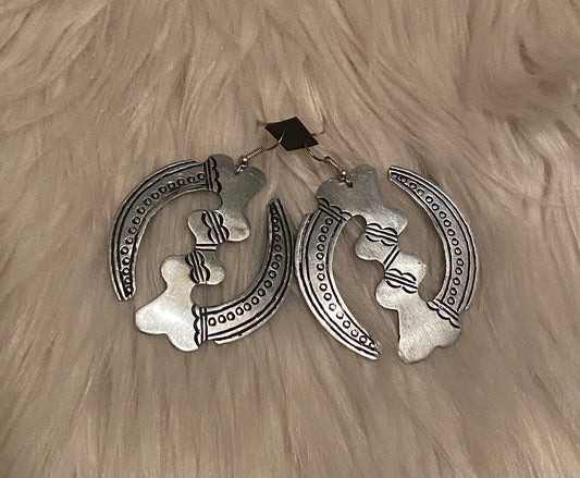 Silver Gye Nyame Earrings