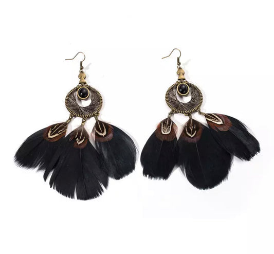 Bohemian Feather Chic Earrings