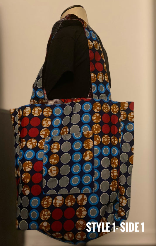 African Print Reversible Tote Bag